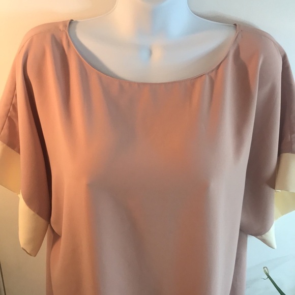 Zara Blush Pink and Cream Top Size Small - Picture 4 of 11